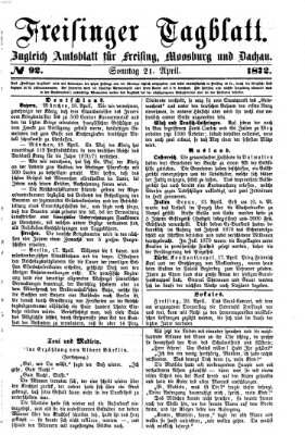 Freisinger Tagblatt (Freisinger Wochenblatt) Sonntag 21. April 1872