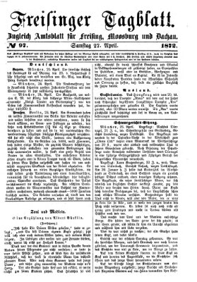 Freisinger Tagblatt (Freisinger Wochenblatt) Samstag 27. April 1872