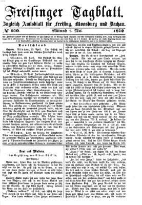 Freisinger Tagblatt (Freisinger Wochenblatt) Mittwoch 1. Mai 1872