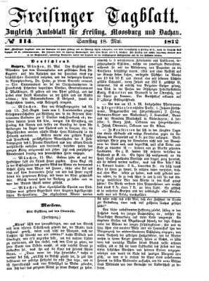 Freisinger Tagblatt (Freisinger Wochenblatt) Samstag 18. Mai 1872