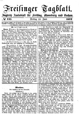 Freisinger Tagblatt (Freisinger Wochenblatt) Freitag 14. Juni 1872