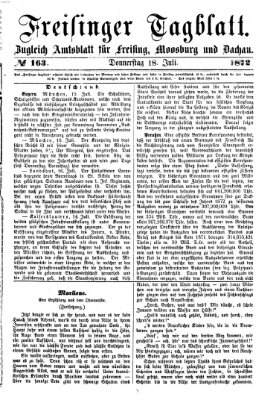 Freisinger Tagblatt (Freisinger Wochenblatt) Donnerstag 18. Juli 1872