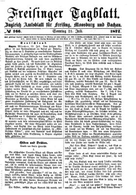 Freisinger Tagblatt (Freisinger Wochenblatt) Sonntag 21. Juli 1872