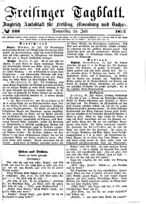 Freisinger Tagblatt (Freisinger Wochenblatt) Donnerstag 25. Juli 1872