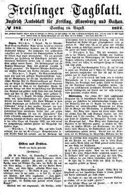 Freisinger Tagblatt (Freisinger Wochenblatt) Samstag 10. August 1872