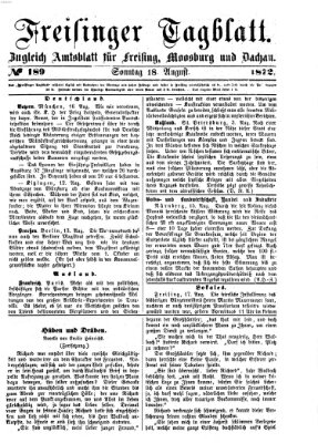 Freisinger Tagblatt (Freisinger Wochenblatt) Sonntag 18. August 1872