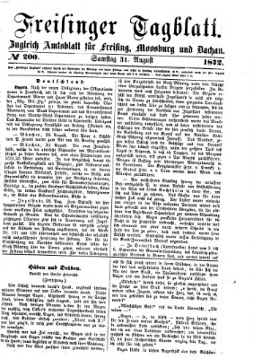 Freisinger Tagblatt (Freisinger Wochenblatt) Samstag 31. August 1872