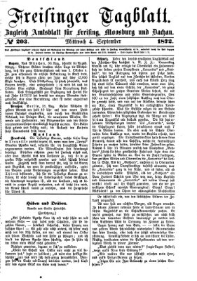 Freisinger Tagblatt (Freisinger Wochenblatt) Mittwoch 4. September 1872