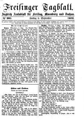 Freisinger Tagblatt (Freisinger Wochenblatt) Freitag 6. September 1872