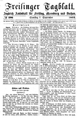 Freisinger Tagblatt (Freisinger Wochenblatt) Samstag 7. September 1872