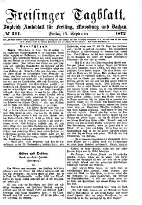 Freisinger Tagblatt (Freisinger Wochenblatt) Freitag 13. September 1872