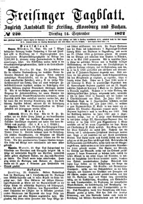 Freisinger Tagblatt (Freisinger Wochenblatt) Dienstag 24. September 1872