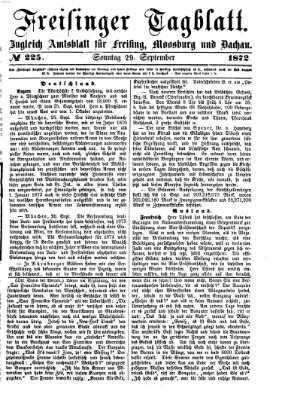 Freisinger Tagblatt (Freisinger Wochenblatt) Sonntag 29. September 1872