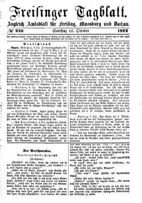 Freisinger Tagblatt (Freisinger Wochenblatt) Samstag 12. Oktober 1872