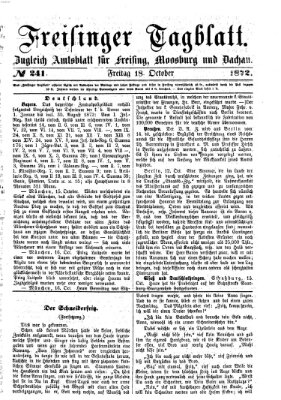 Freisinger Tagblatt (Freisinger Wochenblatt) Freitag 18. Oktober 1872