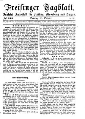 Freisinger Tagblatt (Freisinger Wochenblatt) Sonntag 20. Oktober 1872