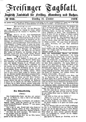 Freisinger Tagblatt (Freisinger Wochenblatt) Dienstag 22. Oktober 1872