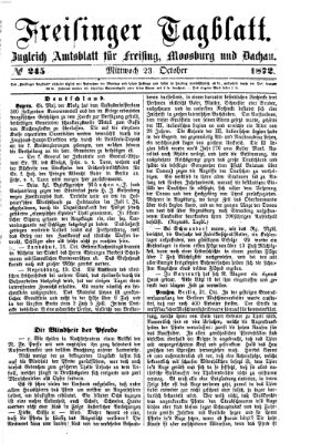 Freisinger Tagblatt (Freisinger Wochenblatt) Mittwoch 23. Oktober 1872