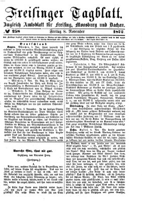 Freisinger Tagblatt (Freisinger Wochenblatt) Freitag 8. November 1872