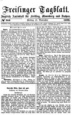 Freisinger Tagblatt (Freisinger Wochenblatt) Freitag 15. November 1872