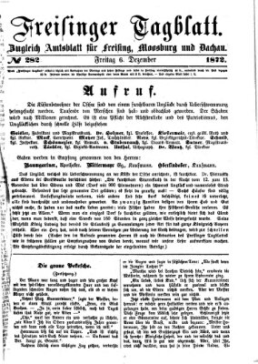 Freisinger Tagblatt (Freisinger Wochenblatt) Freitag 6. Dezember 1872