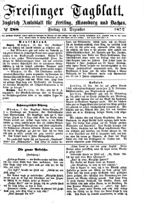 Freisinger Tagblatt (Freisinger Wochenblatt) Freitag 13. Dezember 1872