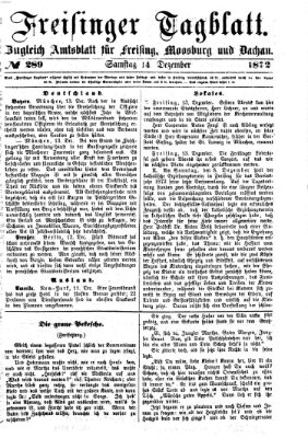 Freisinger Tagblatt (Freisinger Wochenblatt) Samstag 14. Dezember 1872