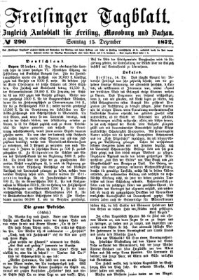 Freisinger Tagblatt (Freisinger Wochenblatt) Sonntag 15. Dezember 1872