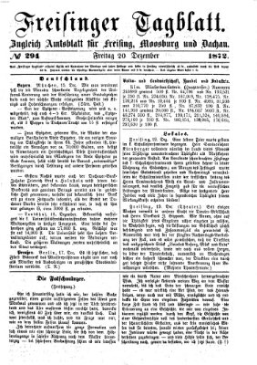 Freisinger Tagblatt (Freisinger Wochenblatt) Freitag 20. Dezember 1872