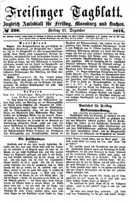 Freisinger Tagblatt (Freisinger Wochenblatt) Freitag 27. Dezember 1872