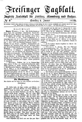 Freisinger Tagblatt (Freisinger Wochenblatt) Samstag 4. Januar 1873