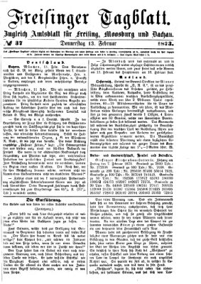 Freisinger Tagblatt (Freisinger Wochenblatt) Donnerstag 13. Februar 1873