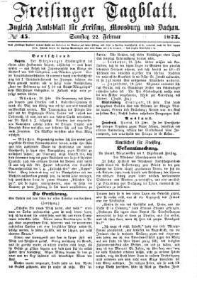 Freisinger Tagblatt (Freisinger Wochenblatt) Samstag 22. Februar 1873