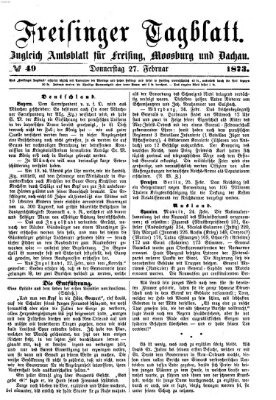 Freisinger Tagblatt (Freisinger Wochenblatt) Donnerstag 27. Februar 1873