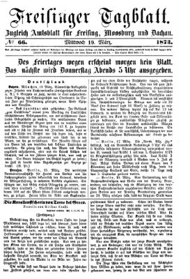 Freisinger Tagblatt (Freisinger Wochenblatt) Mittwoch 19. März 1873