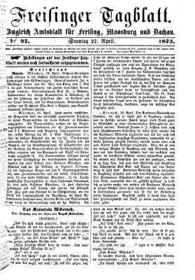 Freisinger Tagblatt (Freisinger Wochenblatt) Sonntag 27. April 1873