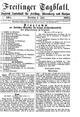 Freisinger Tagblatt (Freisinger Wochenblatt) Sonntag 8. Juni 1873