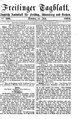 Freisinger Tagblatt (Freisinger Wochenblatt) Sonntag 15. Juni 1873