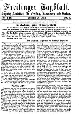 Freisinger Tagblatt (Freisinger Wochenblatt) Samstag 28. Juni 1873