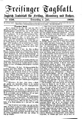 Freisinger Tagblatt (Freisinger Wochenblatt) Donnerstag 3. Juli 1873