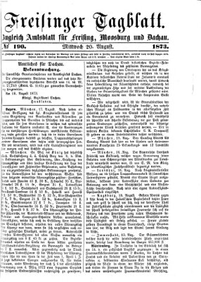 Freisinger Tagblatt (Freisinger Wochenblatt) Mittwoch 20. August 1873