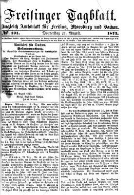 Freisinger Tagblatt (Freisinger Wochenblatt) Donnerstag 21. August 1873