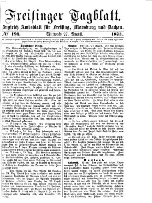 Freisinger Tagblatt (Freisinger Wochenblatt) Mittwoch 27. August 1873