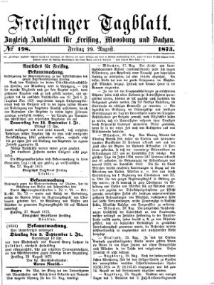 Freisinger Tagblatt (Freisinger Wochenblatt) Freitag 29. August 1873