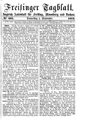 Freisinger Tagblatt (Freisinger Wochenblatt) Donnerstag 4. September 1873