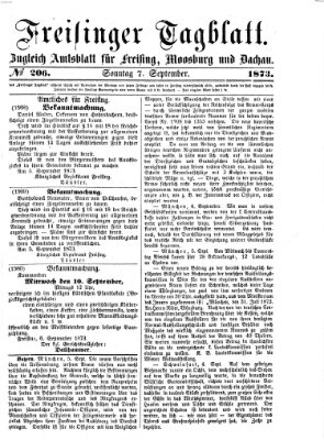 Freisinger Tagblatt (Freisinger Wochenblatt) Sonntag 7. September 1873