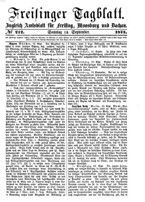 Freisinger Tagblatt (Freisinger Wochenblatt) Sonntag 14. September 1873