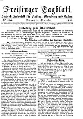 Freisinger Tagblatt (Freisinger Wochenblatt) Mittwoch 24. September 1873