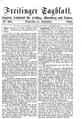 Freisinger Tagblatt (Freisinger Wochenblatt) Donnerstag 25. September 1873