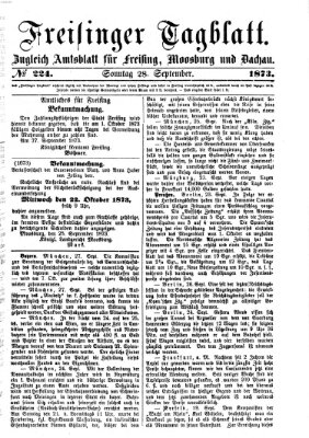 Freisinger Tagblatt (Freisinger Wochenblatt) Sonntag 28. September 1873